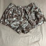 High Waist Brown and White Floral Shorts Photo 1