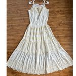 Anthropologie Hale Bob Cabana Eyelet cream Resortwear maxi dress vacation beaded Photo 0