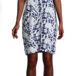 Bobeau Studio B by Dress Tie-Dye Blue White Shift Size Large Short Sleeve Rayon Photo 0