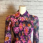 Vintage 1970s Floral Smocked Sheer Maxi Dress Fancy That Women's XS/S Photo 2