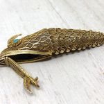 Antique Koi fish pendant, Art Deco 1930s Gold Photo 12