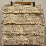 Anthropologie HD IN PARIS Beige Boho Tiered Fringe Mini Skirt Photo 0