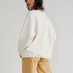 Free People  Retro Brand Antique White Harvard Crew Sweatshirt Sz S Photo 10