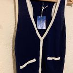 Splendid Blue and White Vest Medium Photo 2