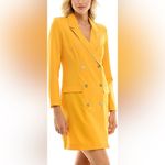 Sharagano NWT  Long Sleeve  Double Breated Coat Dress In Apricot Photo 6
