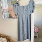 Sachin + Babi NEW  x Dillard’s Jacquard Midi Puff Sleeve Dress Dusty Blue Size 4 Photo 4