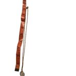 Vintage Etched Rose Glass Necklace Gold Tone Floral Photo 4