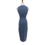 Lavish Lice Lavish Alice Womens Size 4 Dress Midi Blue Metal Ring Plunge Detail Sleeveless Photo 6