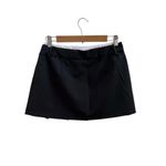 Sans Souci  New Black Exposed White Boxer Waistband Front Pleat Mini Skirt Medium Photo 2