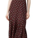 Bobeau Size Medium Dara Printed Dress Brown Green Polka Dots Hourglass Midi Photo 0