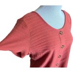 Torrid Womens  Pumpkin Orange Ribbed Button Down Midi Tee Blouse Top - Sz 0 Photo 2