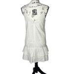 Gianni Bini GB  White Eyelet Dress Sleeveless Cotton Lined Ruffle Hem Small‎ Photo 4