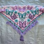 Pastel butterflies Embroidered Boho Western bandana Photo 2