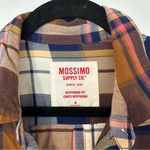 Mossimo Boyfriend Fit Plaid Button Down Shirt Womens Medium Brown Navy Photo 2
