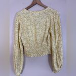 ASTR  The Label Yellow Blue Floral Smocked Lace Blouse size Medium $88 Photo 5
