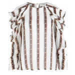 MUNTHE Envy Frill Print Ruffle Blouse Size 34 or US 4 White Photo 1