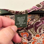 Eddie Bauer Tie Front Cotton Embroidered Top Women’s size Medium Photo 3