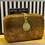 Henri Bendel Gold Crackle Party Box Clutch with Crossbody Chain Evening Bag Photo 1
