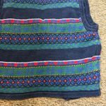Erika Vintage Fair Isle Floral Knit Vest Button Front V-Neck Women's M Photo 6