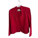 Danny & Nicole  Red Embroidered Button‎ Front Blazer Jacket Women’s 16 Photo 1
