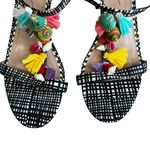 Betsey Johnson  Womens 9.5 Dynah Black White Embellished Printed Slingback Heels Photo 3
