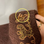 Vintage Embroidered Dress 1960s Sleeveless Skirt Slit Brown Gold Detail Photo 10