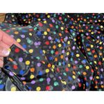 VTG 80s C.M. Shapes Black Colorful Rainbow Polka Dots Blouse Sheer Arms Women's Size undefined Photo 7