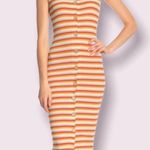 Nsr Dress Sophie Ribbed Button Front Midi Striped Size M New w/Tag Retail $88 Photo 3