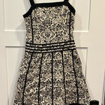Liz Claiborne Vintage  90s Pin Up Style Size 8 White And Black Floral Dress Photo 0