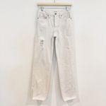 Good American  Denim Good Boy High Rise Boyfriend Distressed Slit Jeans White 25 Photo 3