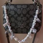 Handmade White Beaded Charms Bag Chain Photo 3