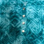 Coral Bay  Green and Blue Tunic with Bell Sleeves and Mandarin Collar Photo 10