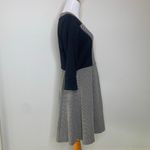 London Times Jersey 3/4 Sleeve Colorblock Dress Sz 8 Black Tan Photo 2