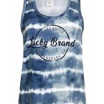 Lucky Brand  Denim Blue & White Tie Dye Summer Tank Top ~ Women's Size SMALL Photo 1