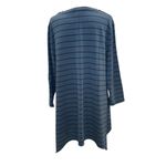 Garnet Hill  Slate‎ Blue Navy Striped Tunic XL Hankerchief Hem Boho Popover Photo 2
