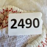 Savana White Red Embroidered Ethnic Festival Long Sleeves Top SZ M #2490 White Photo 11