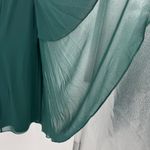 Ralph Lauren Lauren  Women One-Shoulder Velvet Bow Chiffon Green Dress Size 14 Photo 9