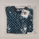 Daydreamer  Checkerboard Crop Sweater Teal‎ Black Long Sleeve Knit Women's XS Photo 8