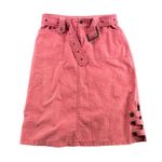 American Vintage Vintage Y2K Midi Canvas Skirt Button Slit Belted Pink XS Grunge Rock Punk Photo 0