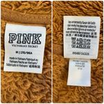 Victoria’s Secret PINK Plush Teddy Full Zip Mock Neck Oversized Sherpa Jacket M Brown Size M Photo 11