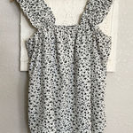 Floral Black and White Women's Tank Top Blouse Size M Photo 0