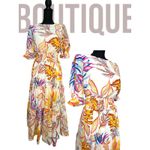 Flying Tomato BOHO  Floral  Dress Fall  Ruffles womens size small Puff Sleeve Photo 1