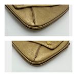 MCM Gold Leather Studded Flap 2 way shoulder bag or clutch Photo 6