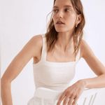 Madewell NWOT Linen-Blend Abbie Crop Top Photo 2