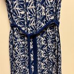 Perceptions  Blue and White Leaf Print Maxi Dress Photo 2