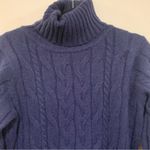 Sweater ribbed knitted navy blue turtleneck dress size woman large Photo 3