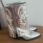 Azalea Wang Esperanza Western Style Bootie in Metallic Silver 7 Photo 1