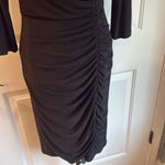 Adrianna Papell Adriana Papell shawl ruched black cocktail dress Photo 2