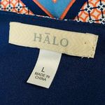 HALO Women's Large Geo Diamond Stripe Print Blouson Multicolor Casual Dress Photo 5