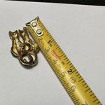 Rhinestone Gold Tone & Black Enamel Brooch Pin Kitty Cat Couple Photo 4